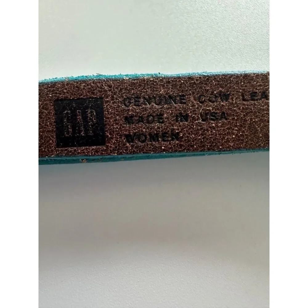VTG GAP Women's XL  Turquoise Blue Leather Ribbon Belt Fairy Y2K Festival
